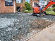 Driveway groundwork and foundation preparation before surfacing