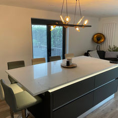 Hanging light above kitchen island 