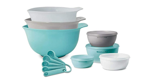 KitchenAid Baking Measure Mixing Bowl with Lid Spoons Set 12 Pieces ...