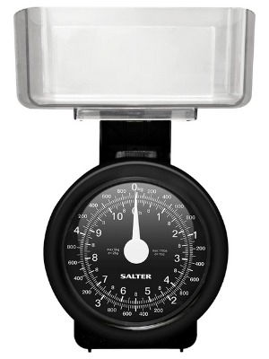 Thumbnail: Salter Compact Mechanical Kitchen Scales, 5kg Capacity - Black