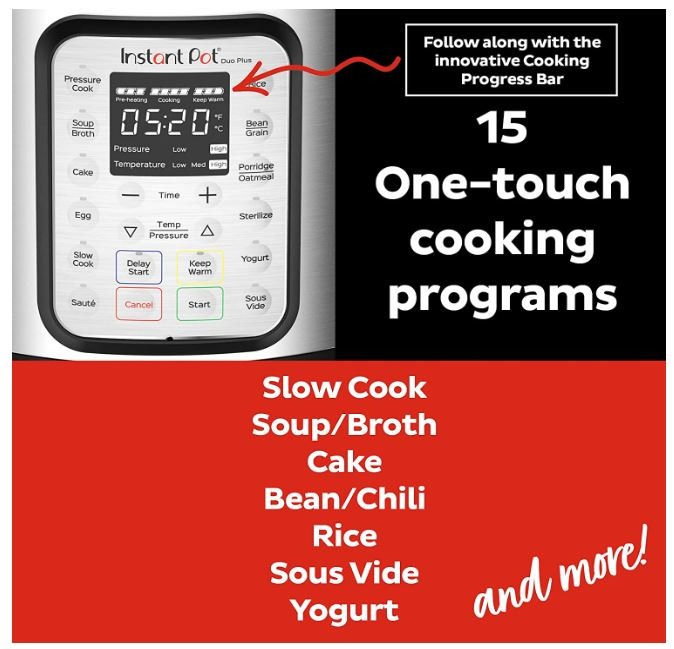 Thumbnail: Instant Pot Duo Plus 80 9-in-1 7.6L Electric Pressure Cooker.15 Smart Programmes