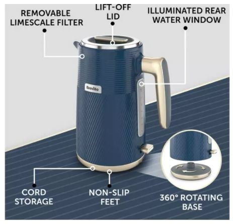 Thumbnail: Breville  Obliq VKT202 Jug Kettle - Navy Blue
