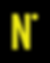 Yellow letter "N" with a dot on a black background; bold and minimalistic design.