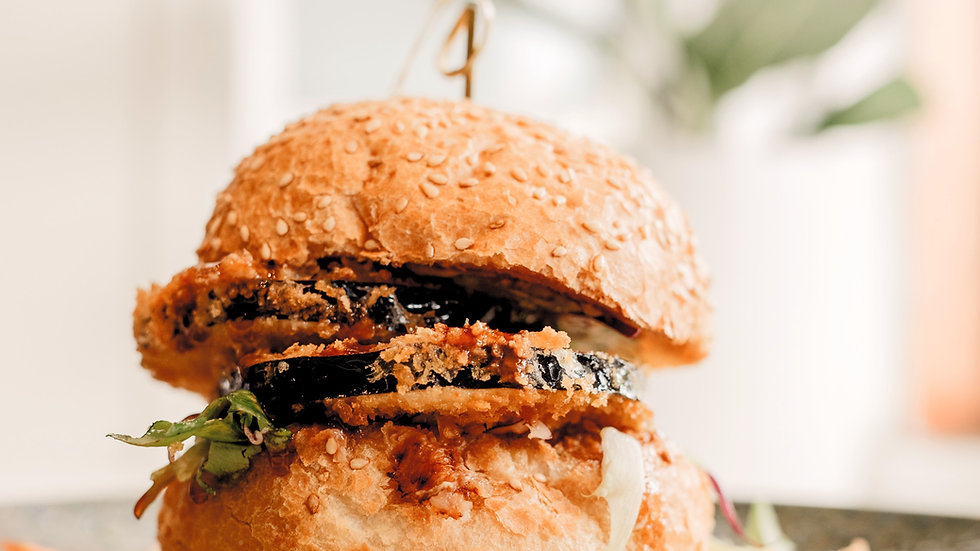 Panko crumb Eggplant Burger oishiionwheels