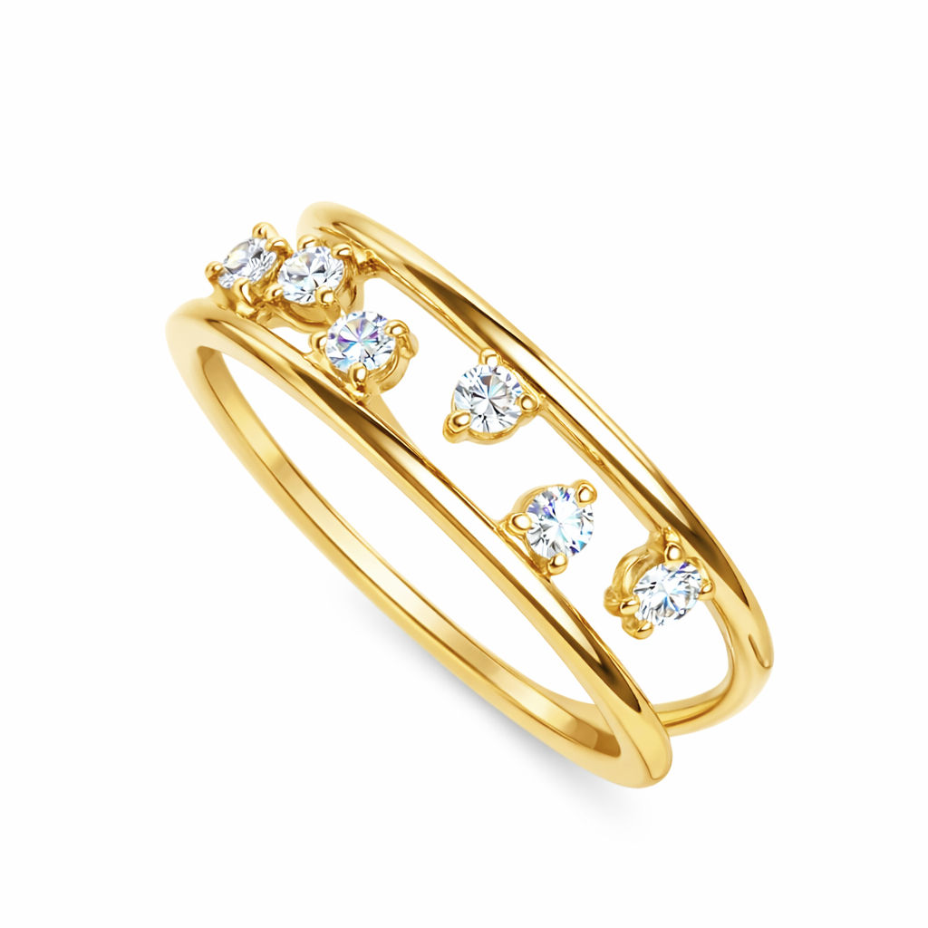 Celeste Dual-Band Diamond Statement Ring in 18k Gold - Innaya Jewelry Himani Shah - Hong Kong