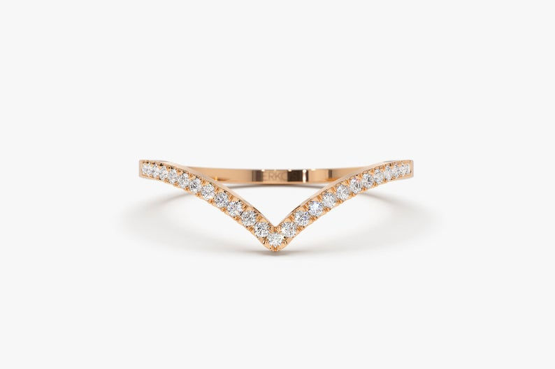 Thumbnail: Diamond Chevron Stackable Ring in 18k Gold - Innaya Jewelry by Himani Shah - Jewelry Store in HK