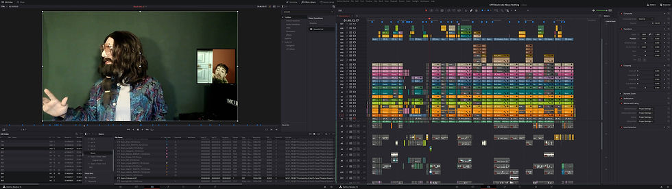 unt theatre - davinci resolve editing timeline with giant multicam