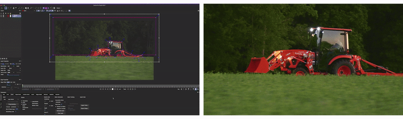 editing on set - mocha pro tracking stabilized