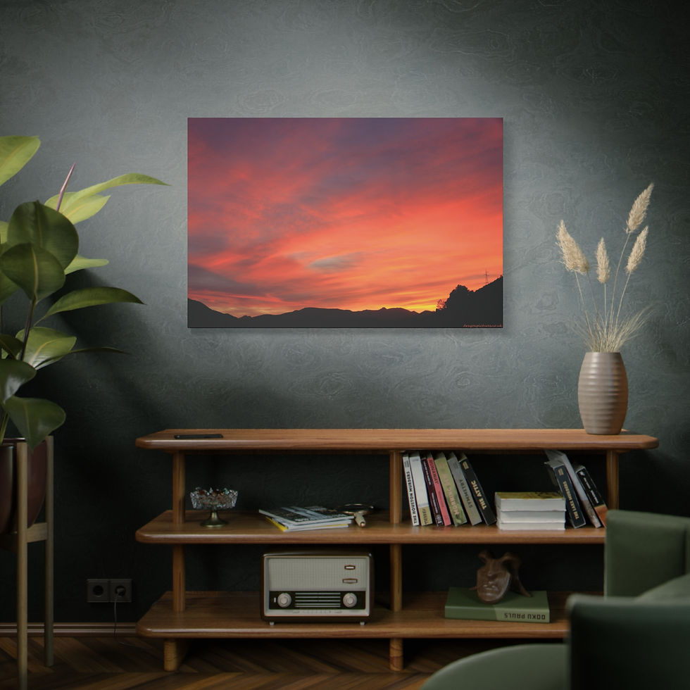 Thumbnail: Fire In The Sky 079 | Sunset Canvas Print | 48"x32" |