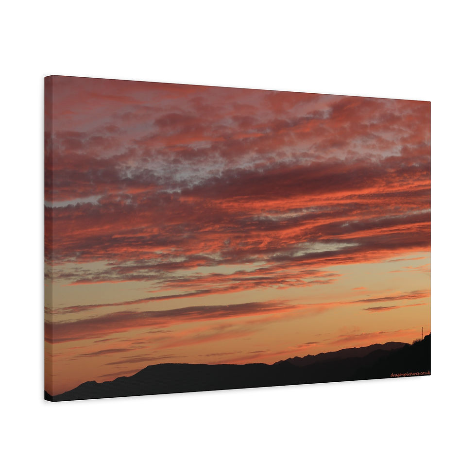 Thumbnail: Fire In The Sky 102 | Sunset Canvas Print | 24"x16" | 30"x20" |
