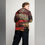 Thumbnail: Fire In The Sky 003 Crimson Brush Strokes - All-Over Print Men’s Windbreaker