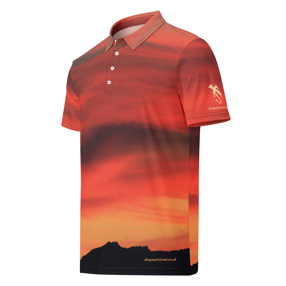 Fire In The Sky 039 - All-Over Print Men’s Slim Fit Polo