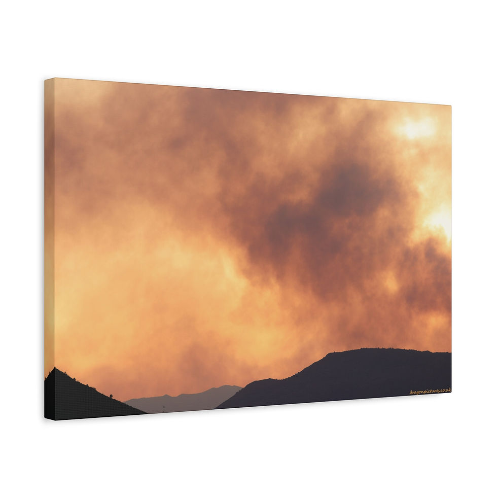 Thumbnail: Fire In The Sky 046 | Sunset Canvas Print | 24"x16" | 30"x20" |