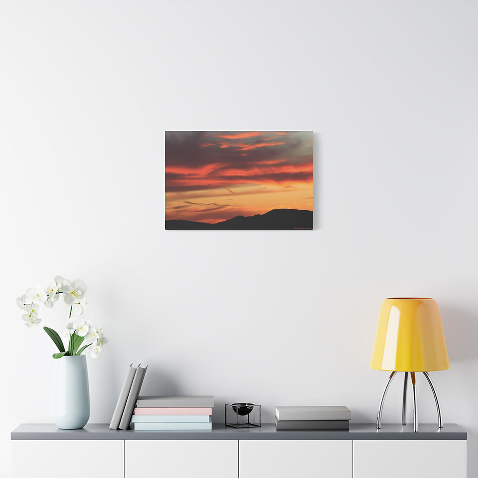 Thumbnail: Fire In The Sky 082 | Sunset Canvas Print | 24"x16" | 30"x20" |