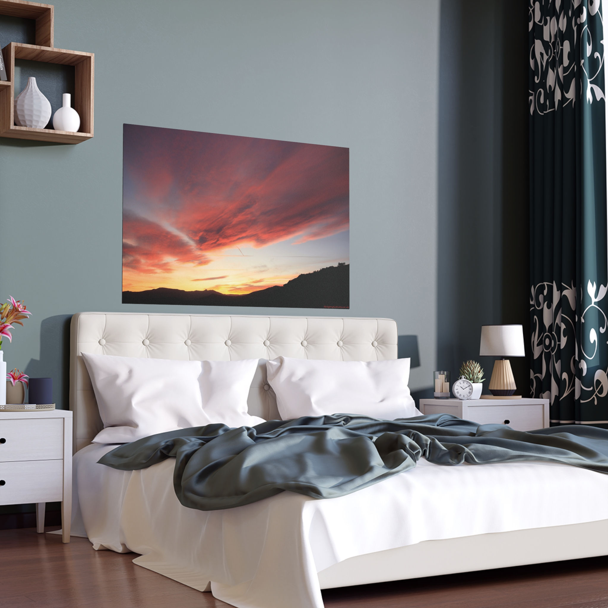 Fire In The Sky 075 | Vibrant Indoor/Outdoor Silk Poster | 48"x36" |