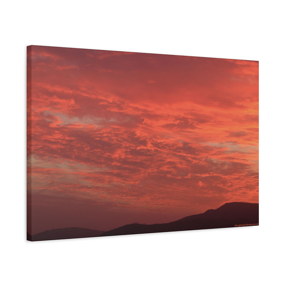 Thumbnail: Fire In The Sky 051 | Sunset Canvas Print | 24"x16" | 30"x20" |