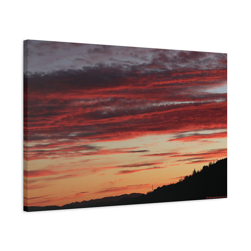 Thumbnail: Fire In The Sky 103 | Sunset Canvas Print | 24"x16" | 30"x20" |