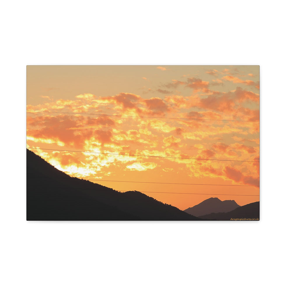 Thumbnail: Fire In The Sky 020 | Sunset Canvas Print | 24"x16" | 30"x20" |