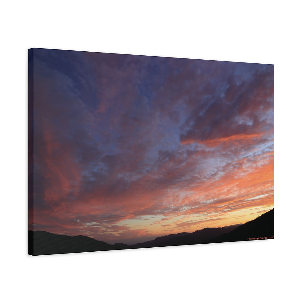 Thumbnail: Fire In The Sky 101 | Sunset Canvas Print | 24"x16" | 30"x20" |