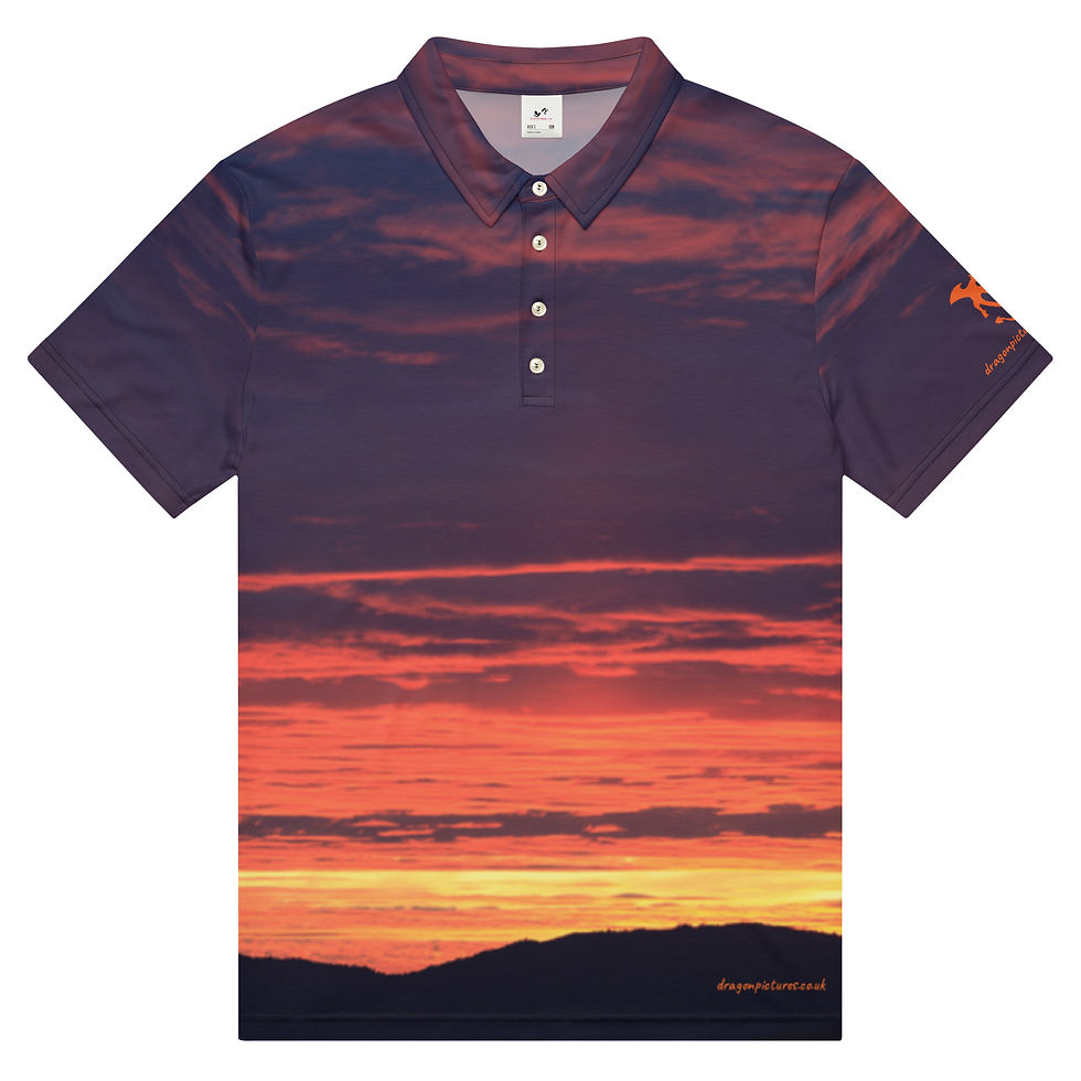Thumbnail: Fire In The Sky 096 - All-Over Print Men’s Slim Fit Polo