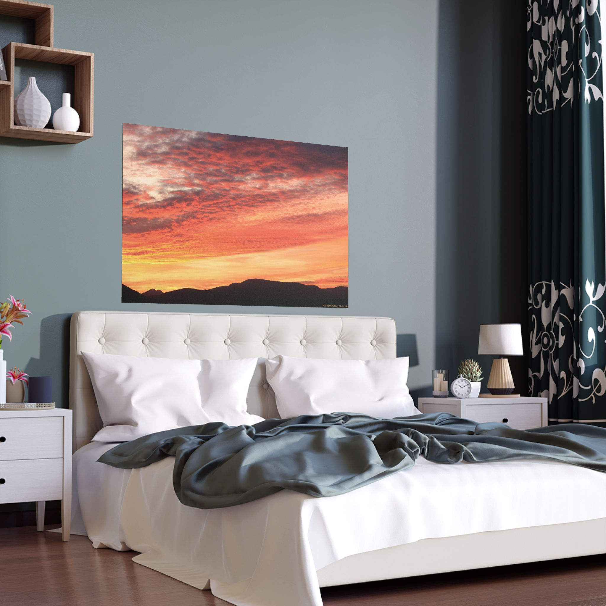 Fire In The Sky 054 | Vibrant Indoor/Outdoor Silk Poster | 48"x36" |