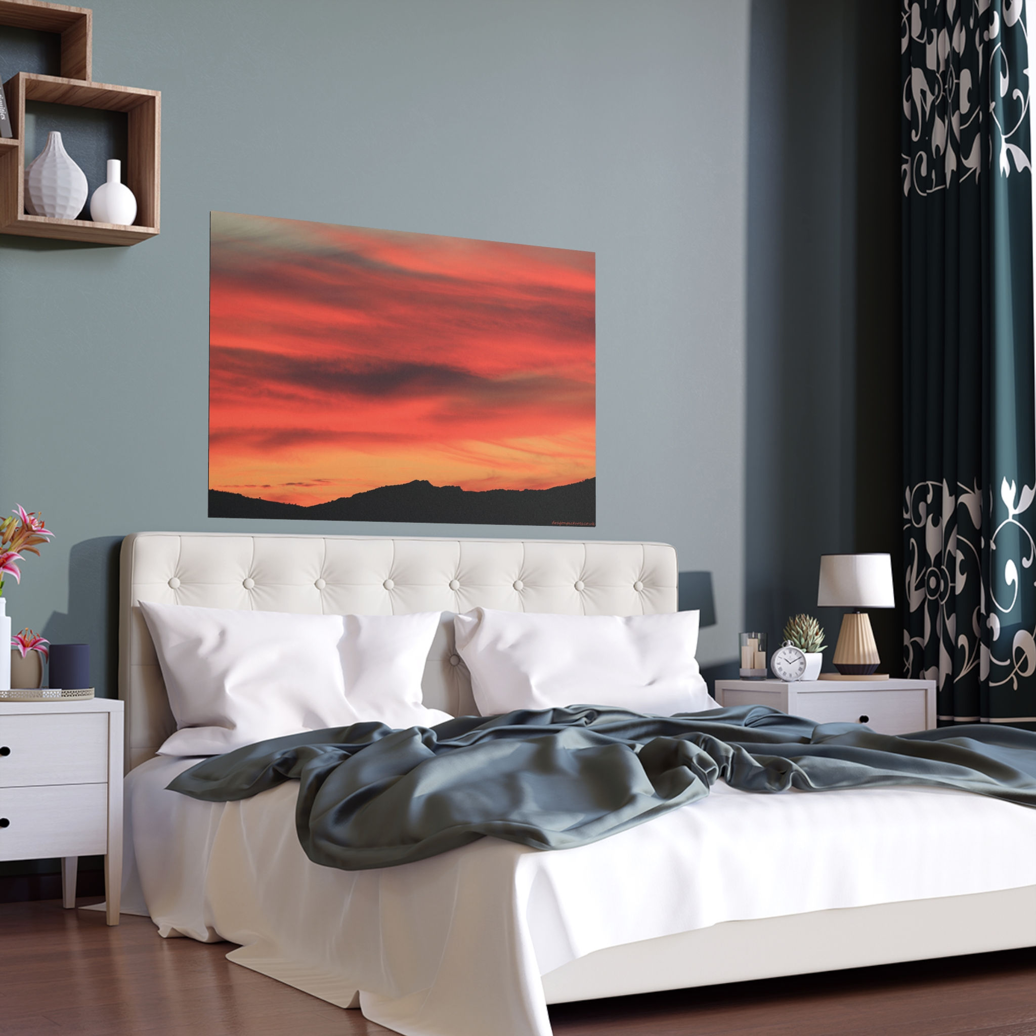Fire In The Sky 039 | Vibrant Indoor and Outdoor Silk Poster | 48"x32" |