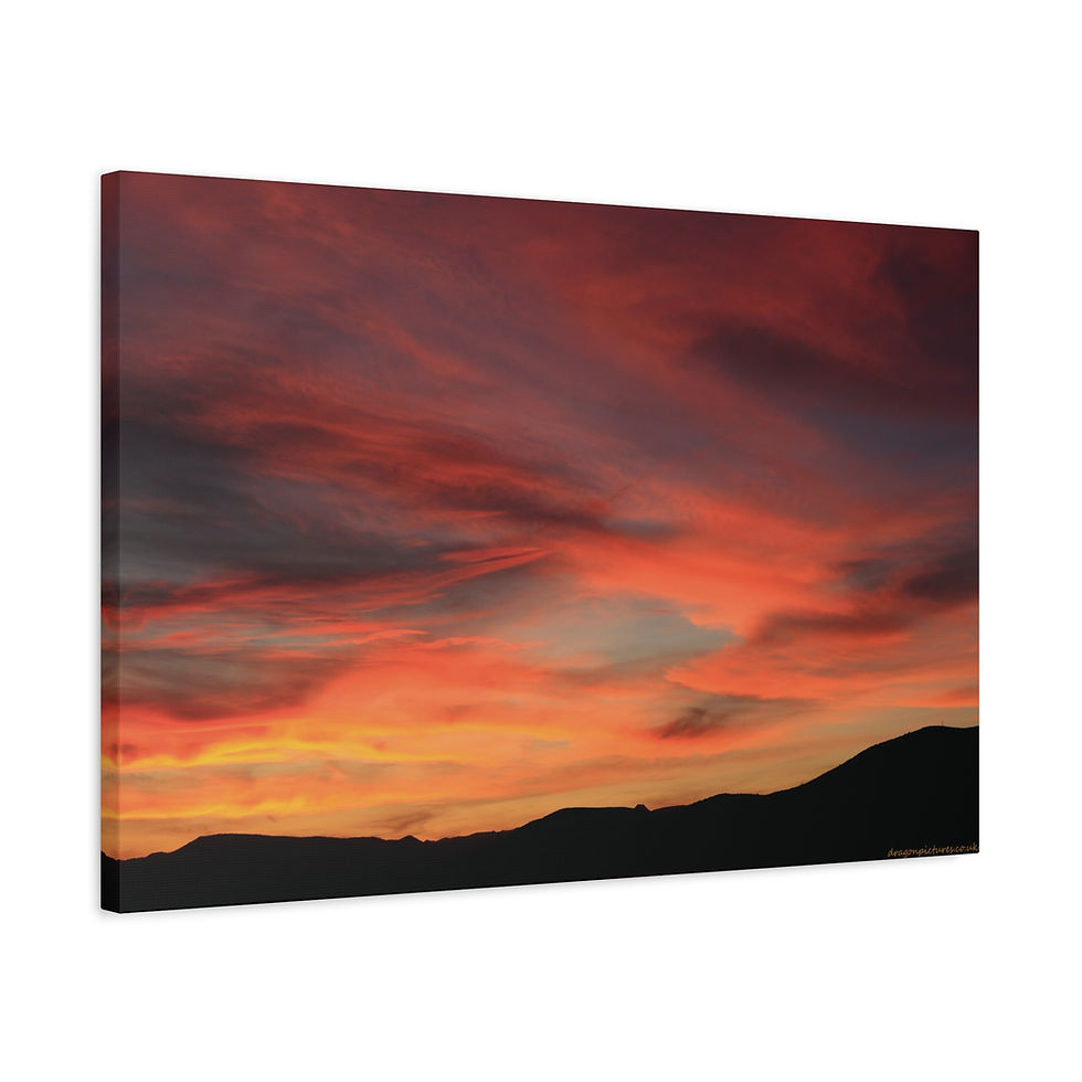 Thumbnail: Fire In The Sky 108 | Sunset Canvas Print | 24"x16" | 30"x20" |