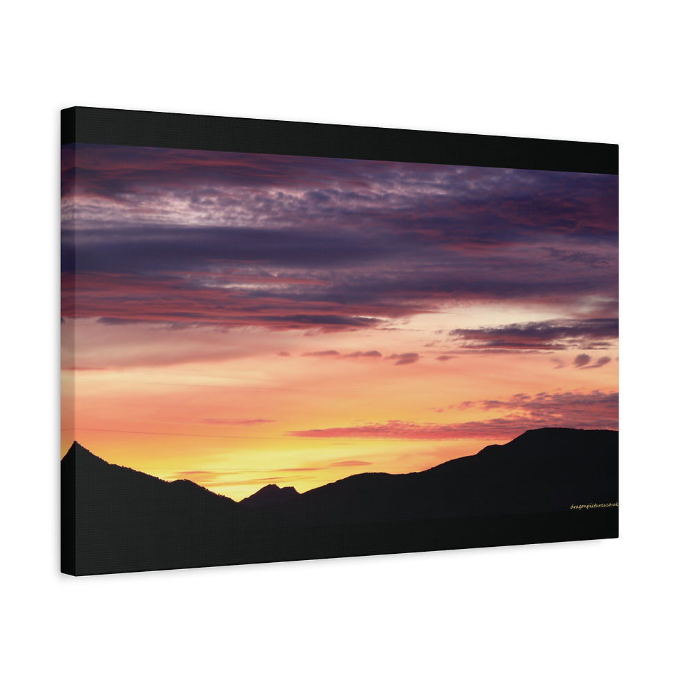 Thumbnail: Fire In The Sky 007 | Sunset Canvas Print | 24"x16" | 30"x20" |