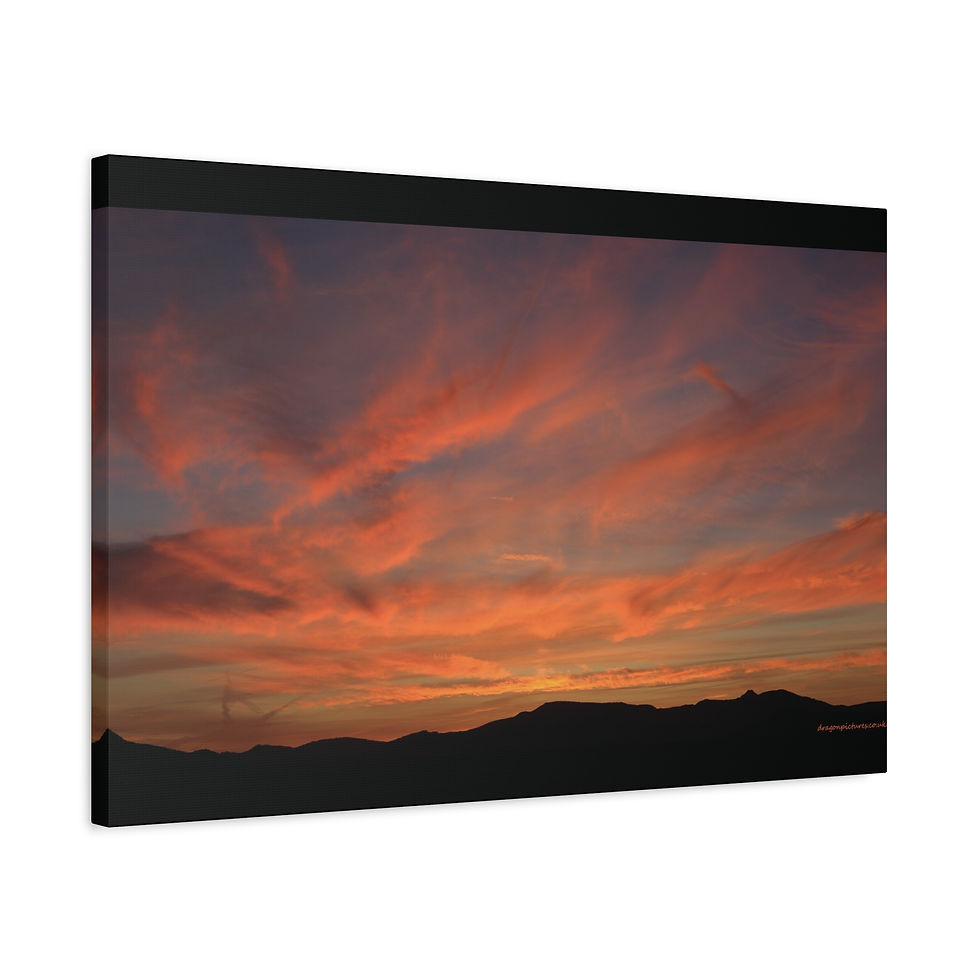 Thumbnail: Fire In The Sky 097 | Sunset Canvas Print | 24"x16" | 30"x20" |