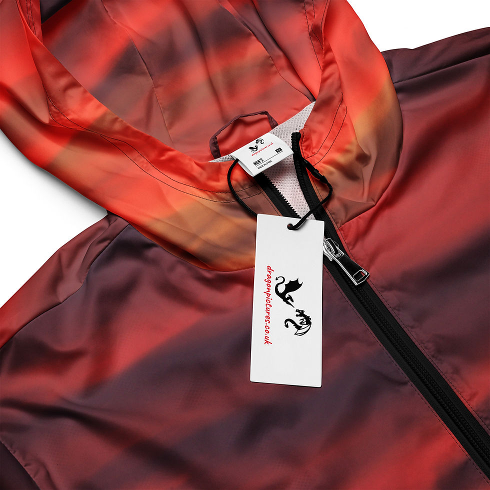 Thumbnail: Fire In The Sky 083 Image Wrapped - All-Over Print Men’s Windbreaker