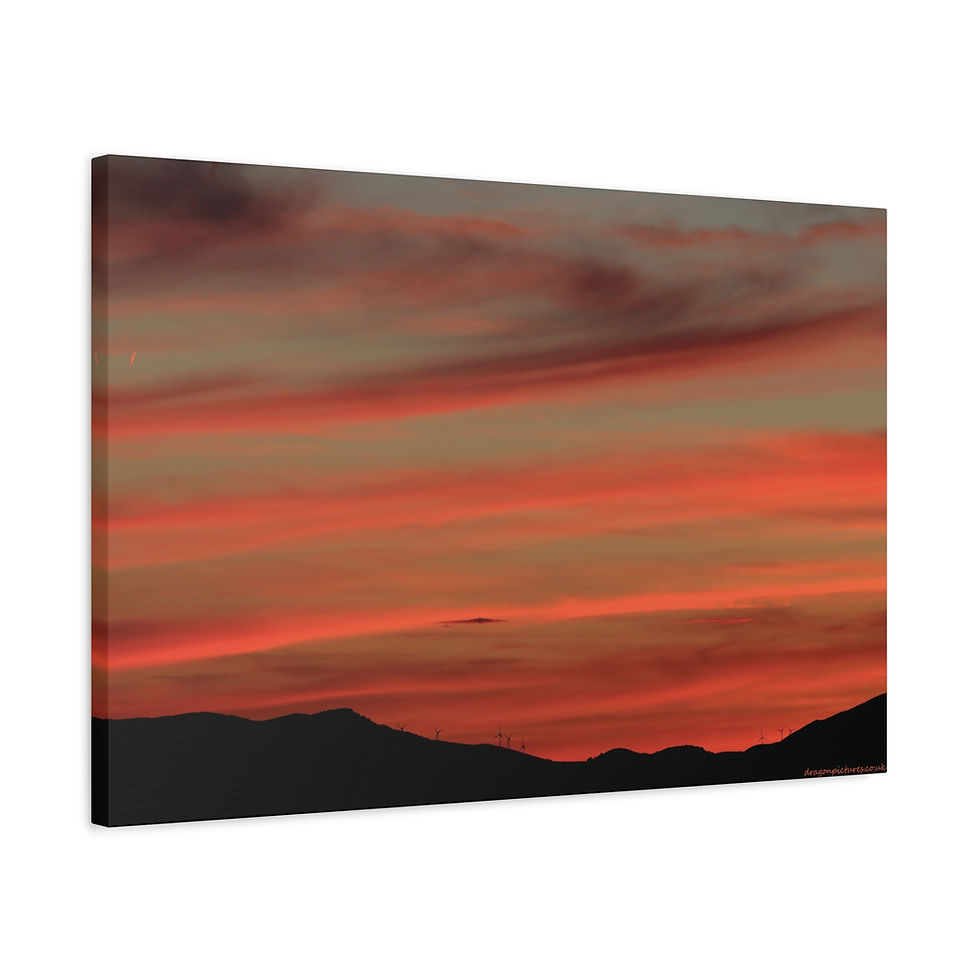 Thumbnail: Fire In The Sky 104 | Sunset Canvas Print | 24"x16" | 30"x20" |