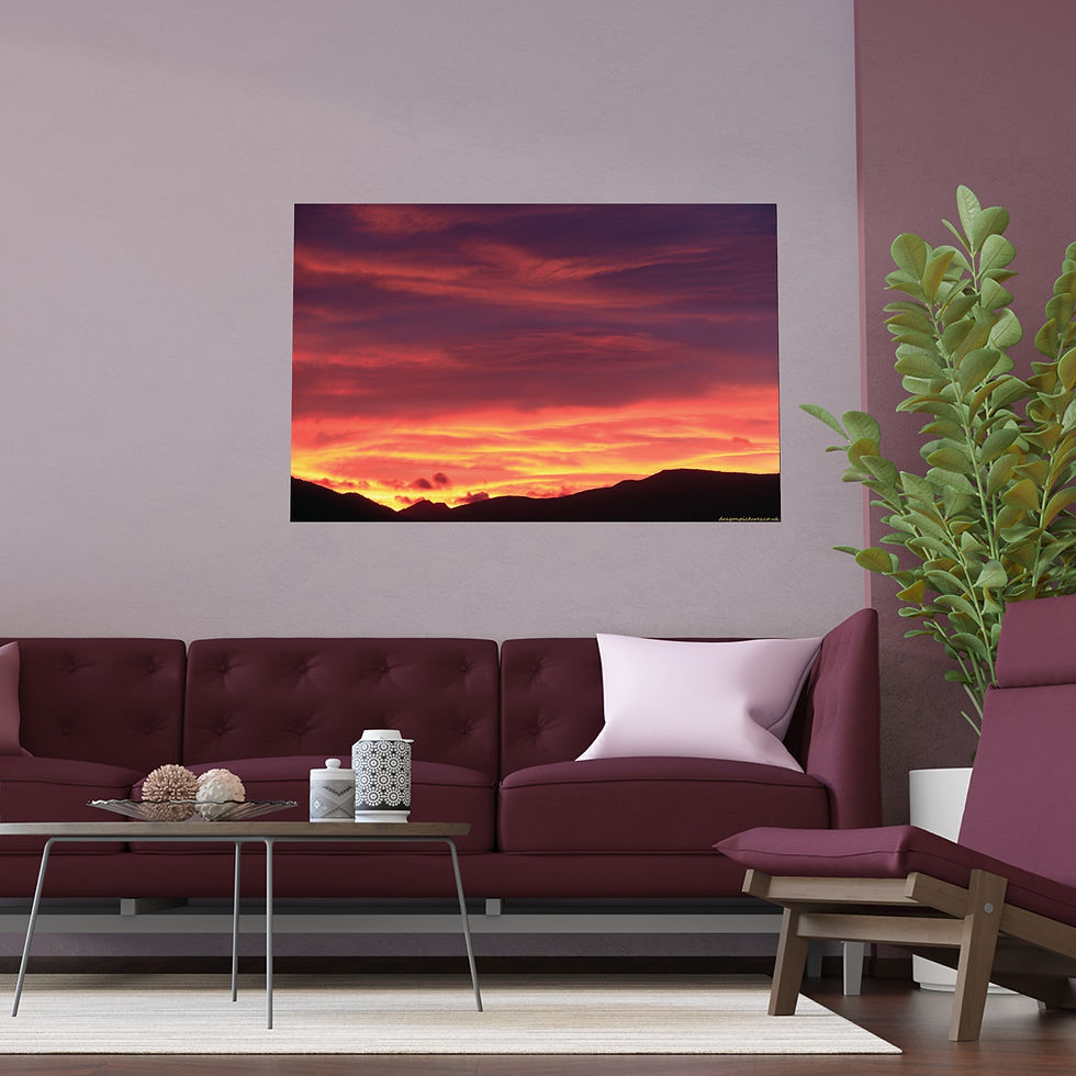 Fire In The Sky 038 | Vibrant Indoor and Outdoor Silk Poster | 48"x32" |