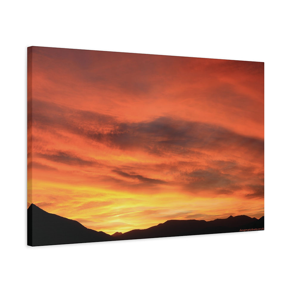 Thumbnail: Fire In The Sky 052 | Sunset Canvas Print | 24"x16" | 30"x20" |
