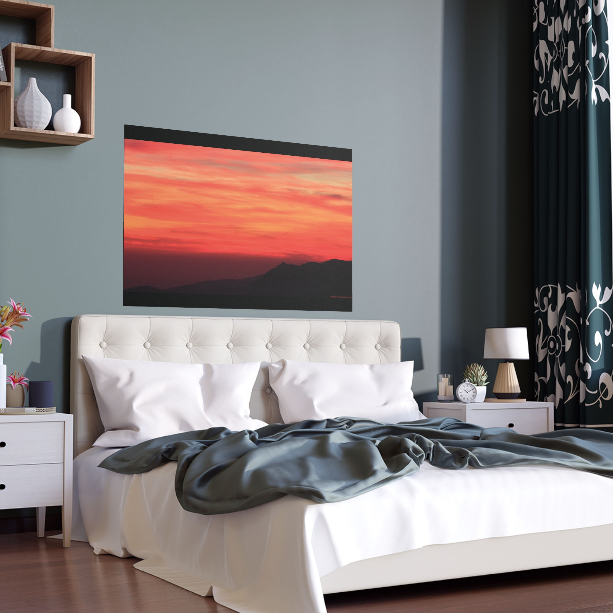 Fire In The Sky 086 | Vibrant Indoor/Outdoor Silk Poster | 48"x36" |