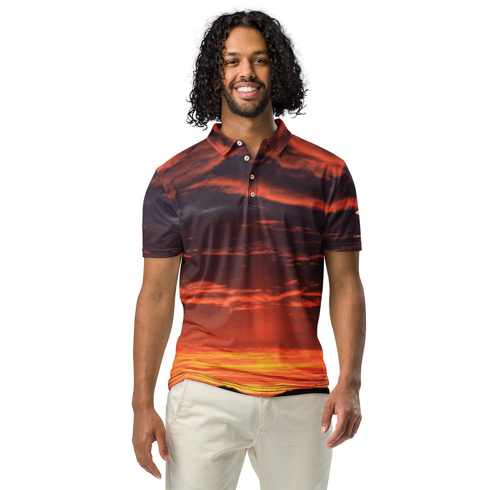Thumbnail: Fire In The Sky 095 - All-Over Print Men’s Slim Fit Polo