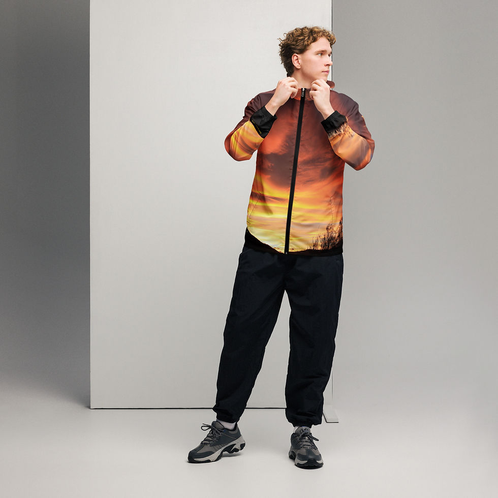 Thumbnail: Fire In The Sky 001 Helios/002 - All-Over Print Men’s Windbreaker