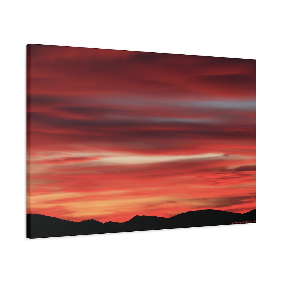 Thumbnail: Fire In The Sky 100 | Sunset Canvas Print | 36"x24" |