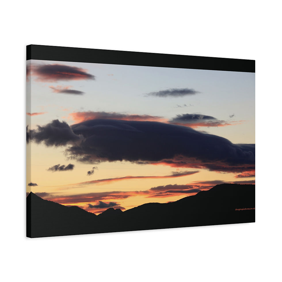 Thumbnail: Fire In The Sky 005 Pelagic Face | Sunset Canvas Print | 24"x16" | 30"x20" |