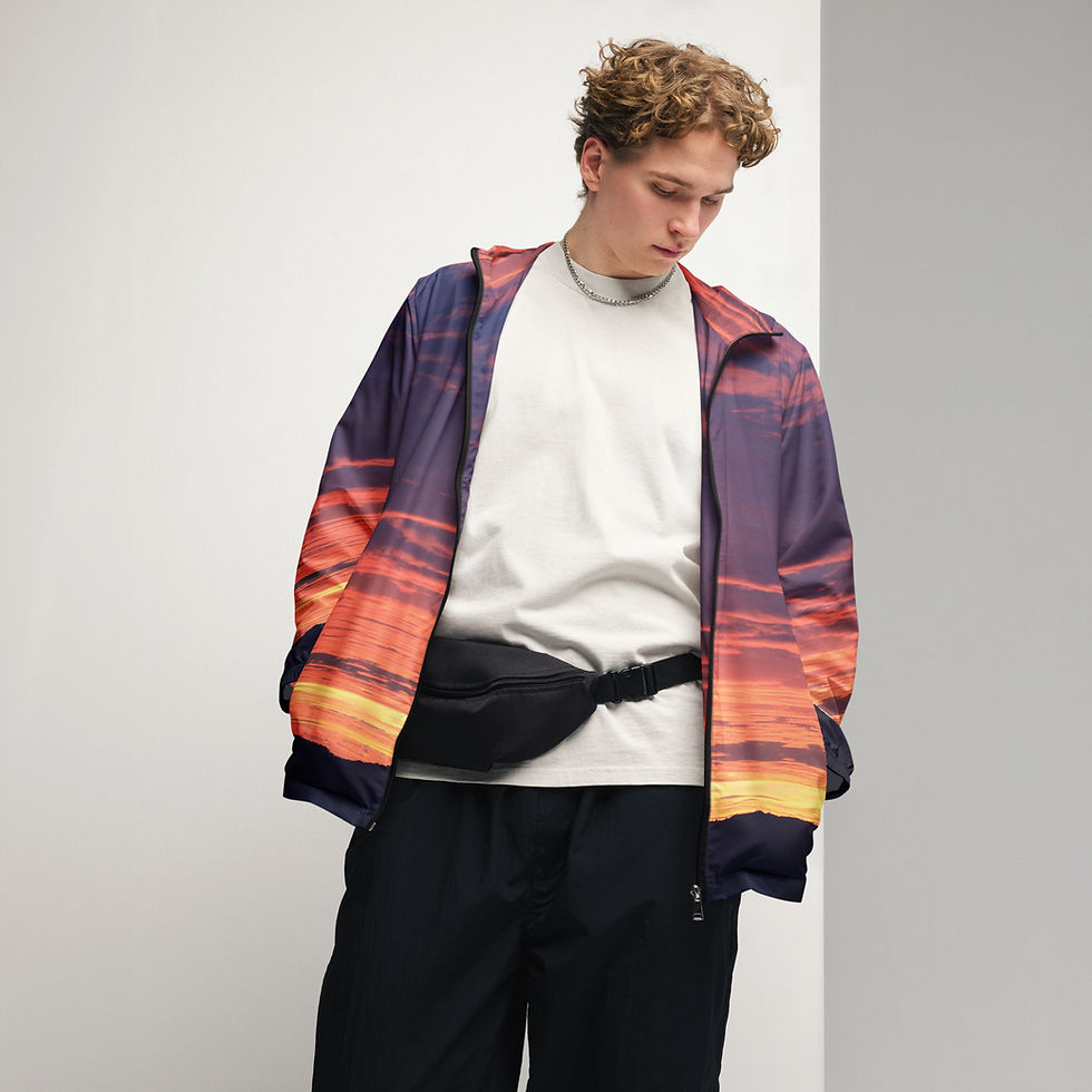 Thumbnail: Fire In The Sky 096 - All-Over Print Men’s Windbreaker