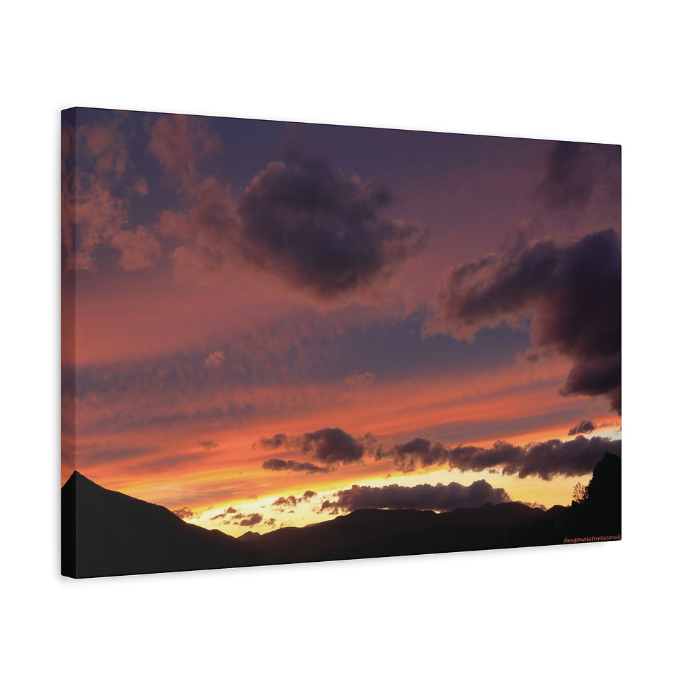 Thumbnail: Fire In The Sky 089 | Sunset Canvas Print | 24"x16" | 30"x20" |
