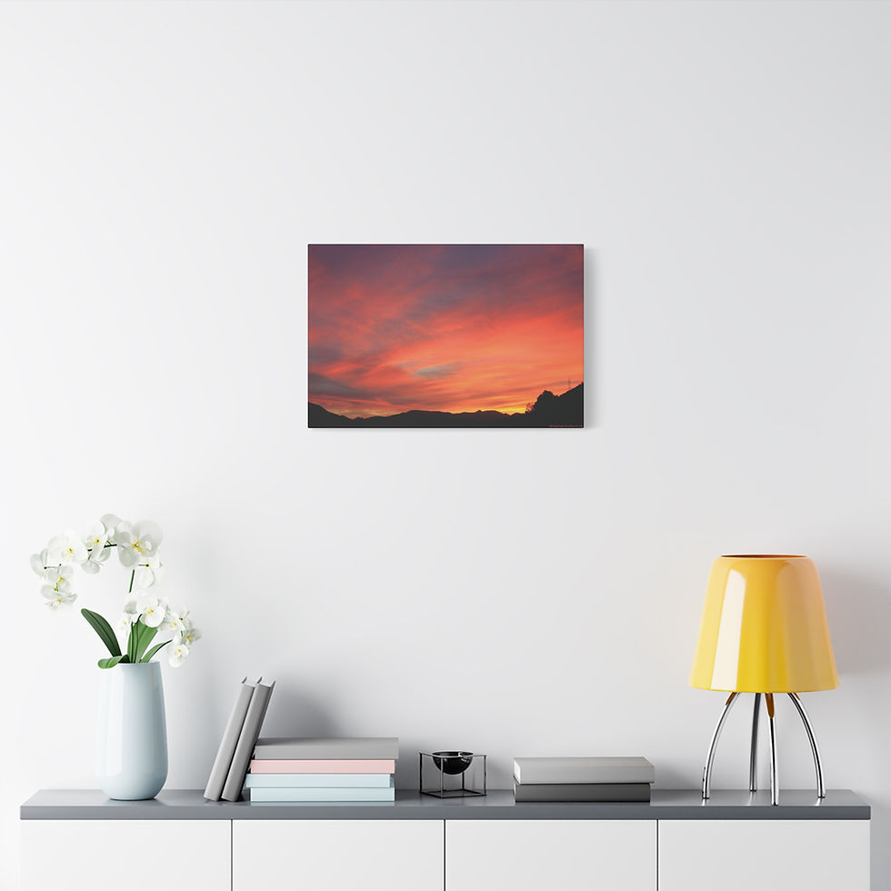 Thumbnail: Fire In The Sky 079 | Sunset Canvas Print | 24"x16" | 30"x20" |