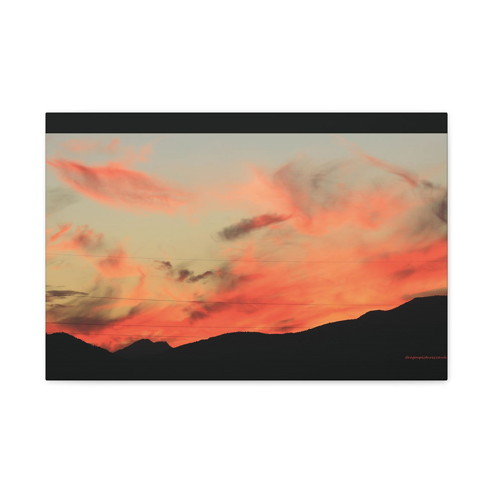 Thumbnail: Fire In The Sky 025 | Sunset Canvas Print | 24"x16" | 30"x20" |