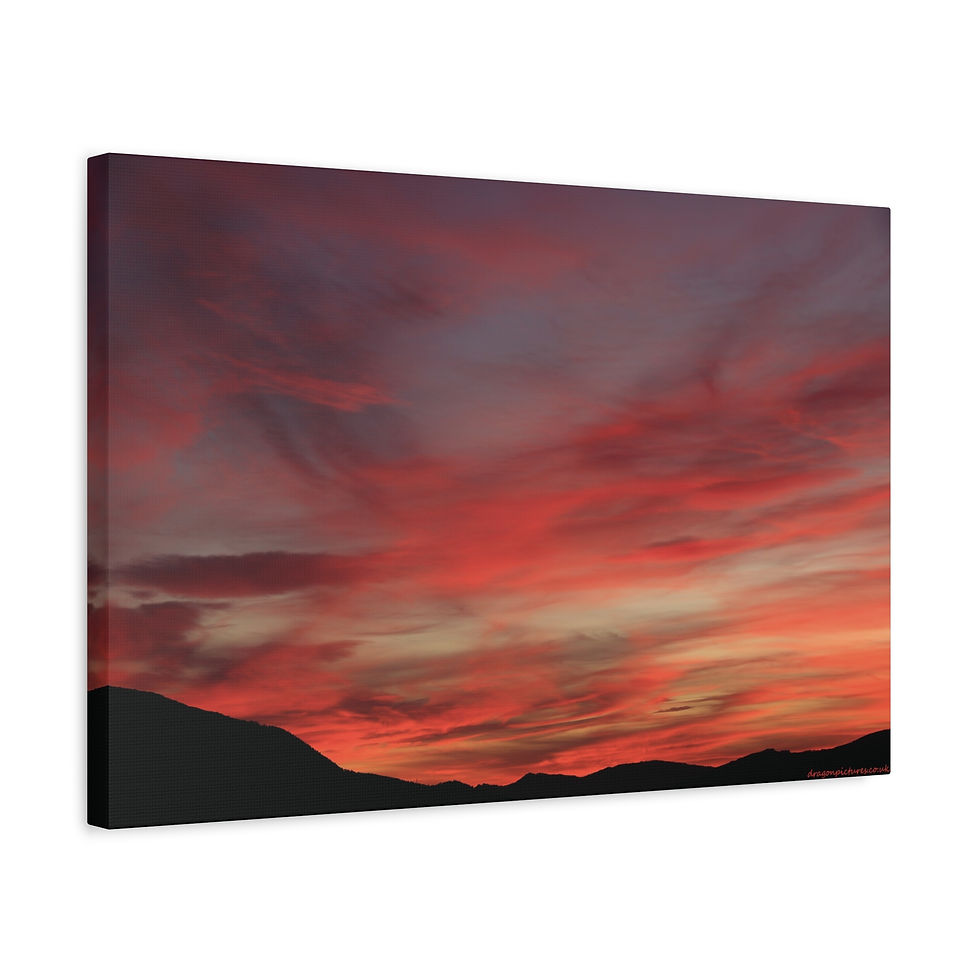 Thumbnail: Fire In The Sky 099 | Sunset Canvas Print | 24"x16" | 30"x20" |