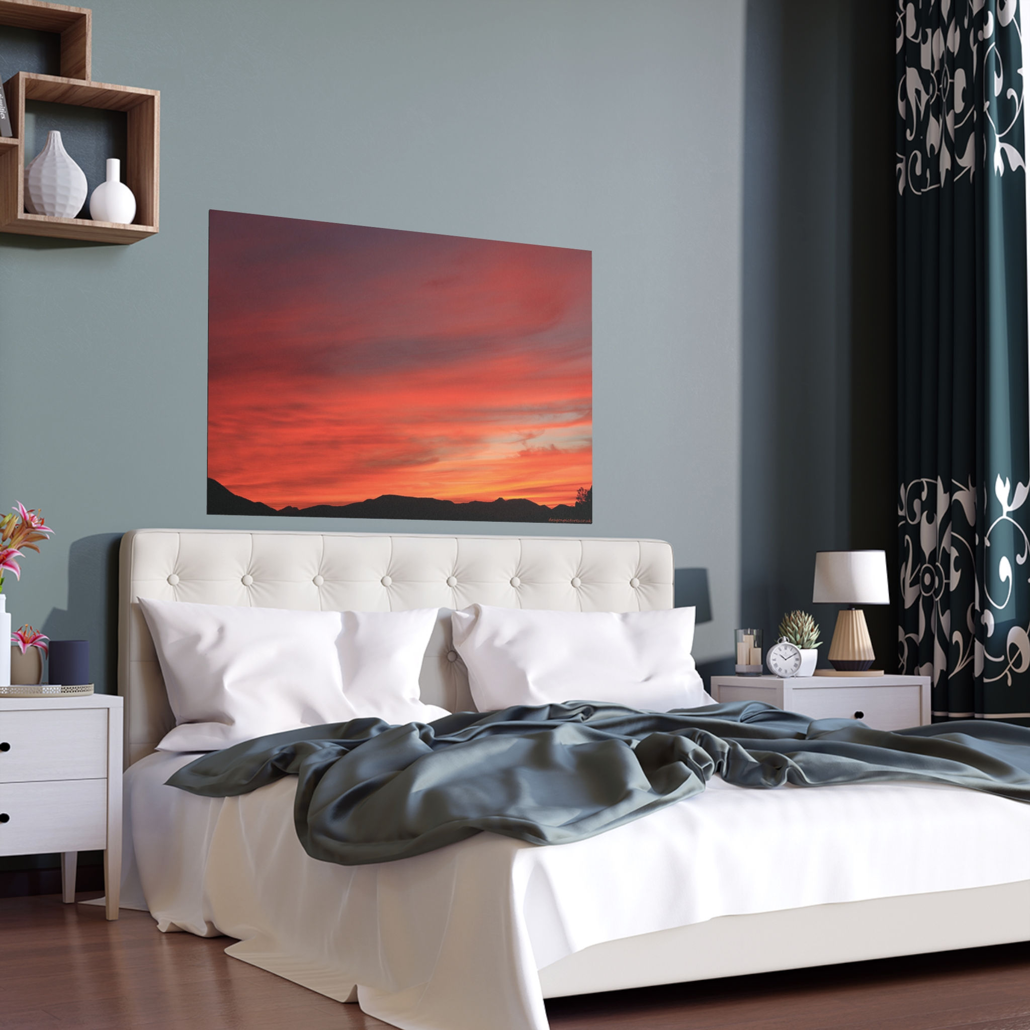 Fire In The Sky 050 | Vibrant Indoor/Outdoor Silk Poster | 48"x36" |