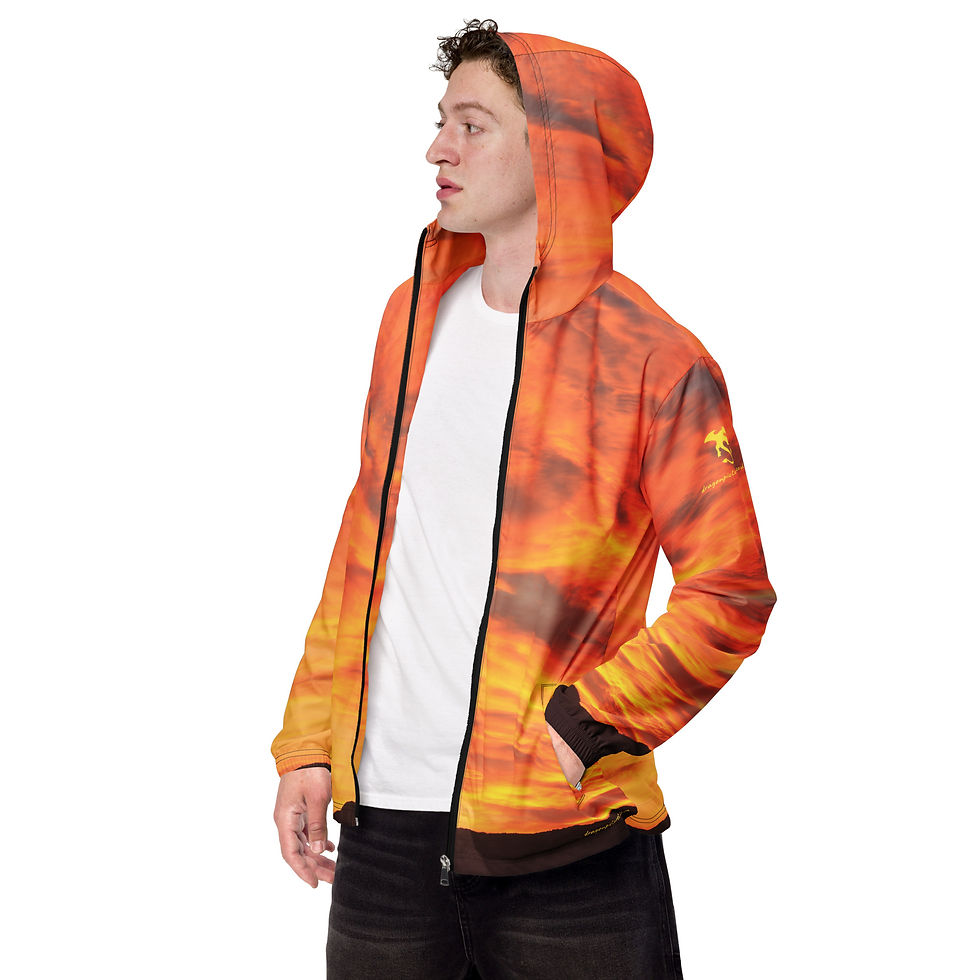 Thumbnail: Fire In The Sky 015 - All-Over Print Men’s Windbreaker