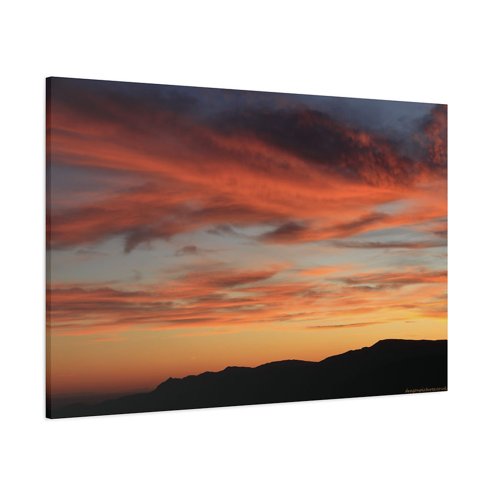 Thumbnail: Fire In The Sky 107 | Sunset Canvas Print | 48"x32" |