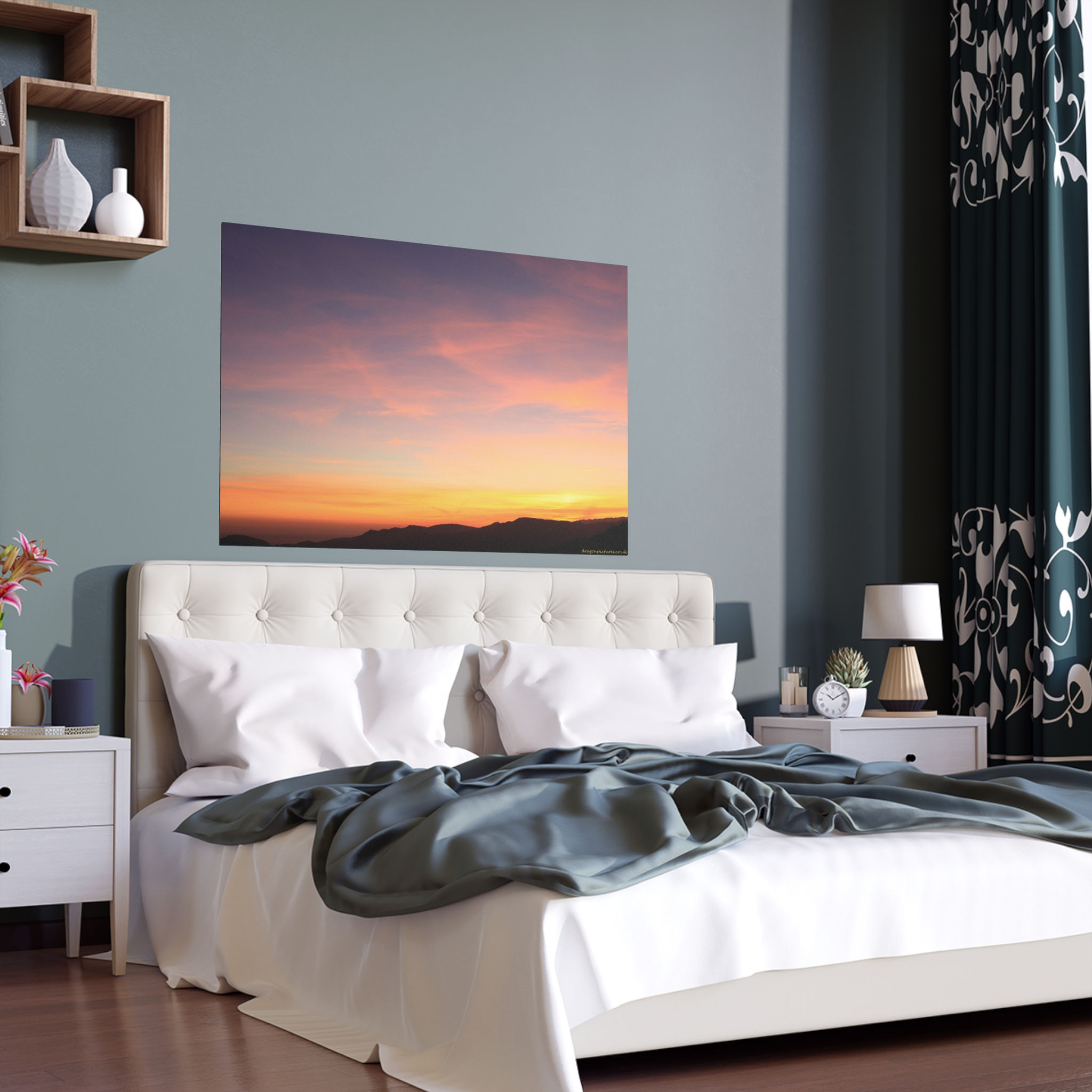 Fire In The Sky 023 | Vibrant Indoor/Outdoor Silk Poster | 48"x36" |
