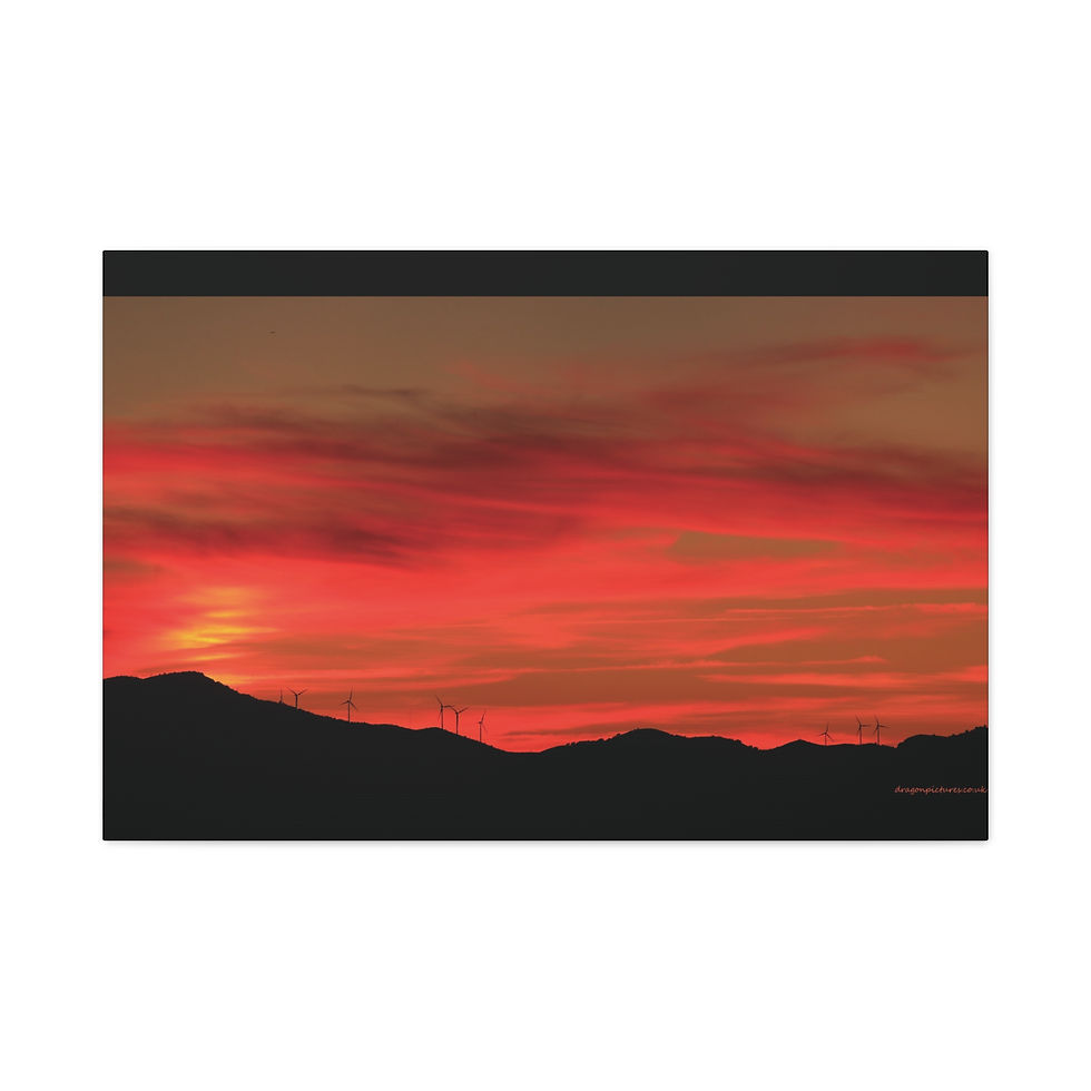 Thumbnail: Fire In The Sky 077 | Sunset Canvas Print | 36"x24" |