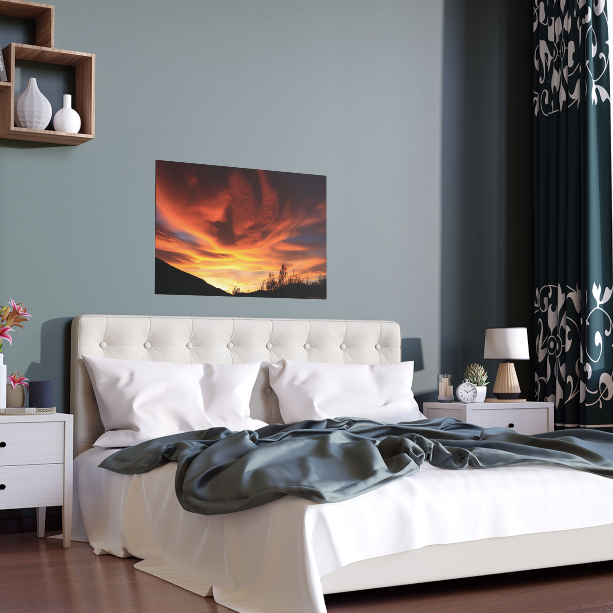 Fire In The Sky 001 Helios | Vibrant Indoor and Outdoor Silk Poster | 36"x24" |