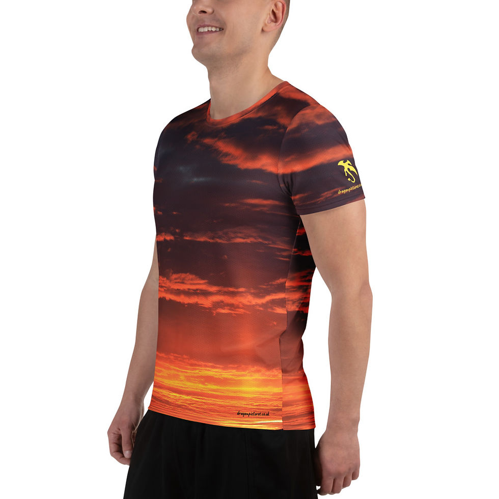 Thumbnail: Fire In The Sky 095 - Emblem - All-Over Print Men's Athletic T-shirt
